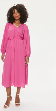 Różowa sukienka Ted Baker z długim rękawem w stylu casual