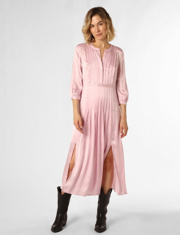 Różowa sukienka The Kooples maxi w stylu casual z satyny