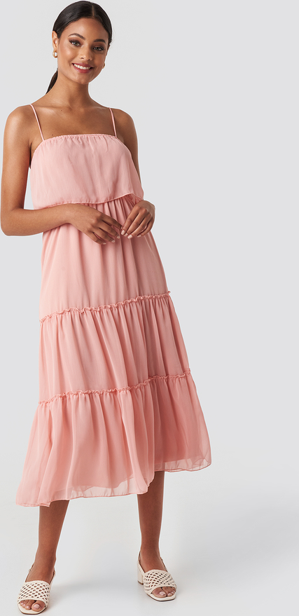 Różowa sukienka Trendyol w stylu casual midi