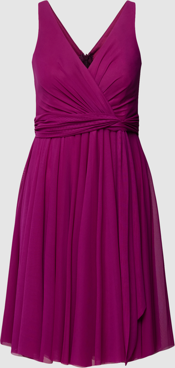 Różowa sukienka Troyden Collection mini z szyfonu