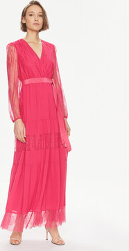 Różowa sukienka Twinset z dekoltem w kształcie litery v