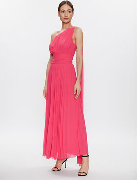 Różowa sukienka Vicolo bez rękawów z okrągłym dekoltem maxi
