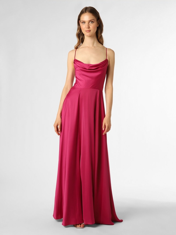 Różowa sukienka VM z dekoltem w kształcie litery v na ramiączkach