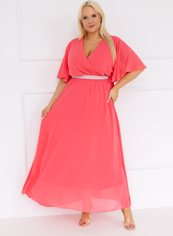 Różowa sukienka Włoski maxi