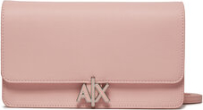 Różowa torebka Armani Exchange średnia matowa na ramię