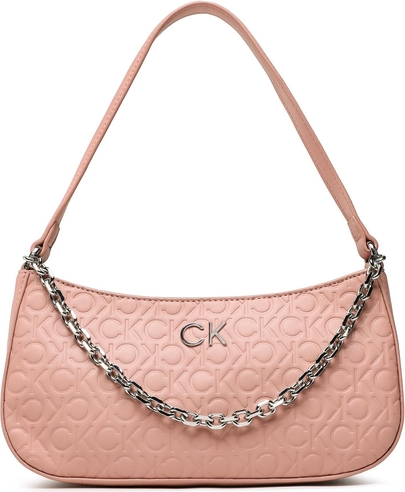 Różowa torebka Calvin Klein matowa na ramię