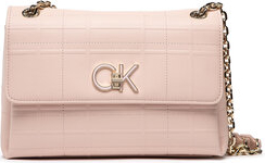 Różowa torebka Calvin Klein matowa na ramię średnia