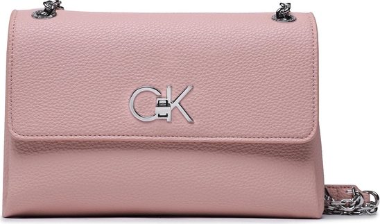 Różowa torebka Calvin Klein matowa średnia