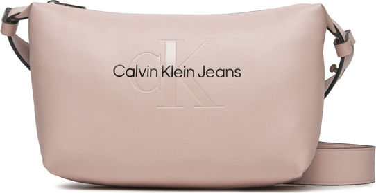 Różowa torebka Calvin Klein matowa w stylu casual średnia