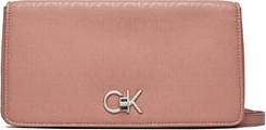Różowa torebka Calvin Klein na ramię matowa średnia