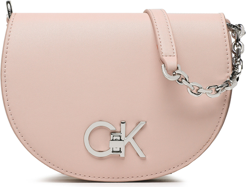 Różowa torebka Calvin Klein średnia na ramię w młodzieżowym stylu