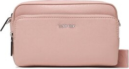 Różowa torebka Calvin Klein w młodzieżowym stylu średnia matowa