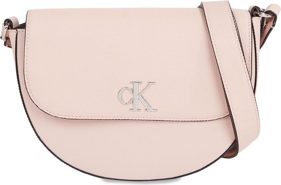 Różowa torebka Calvin Klein w młodzieżowym stylu średnia na ramię