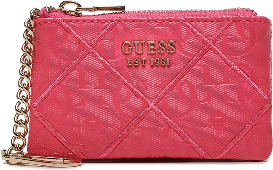 Różowa torebka Guess mała na ramię w młodzieżowym stylu