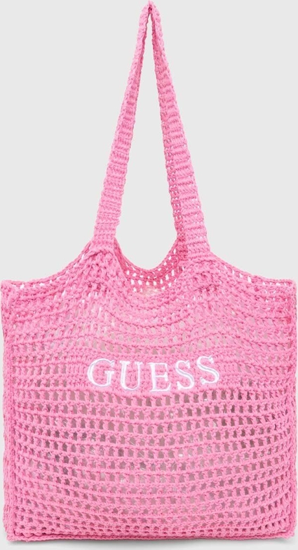 Różowa torebka Guess w wakacyjnym stylu na ramię