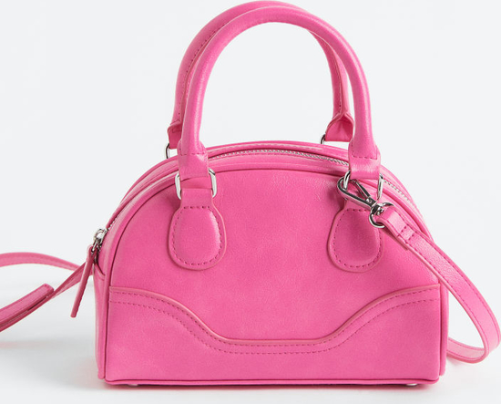 Różowa torebka H & M matowa do ręki średnia