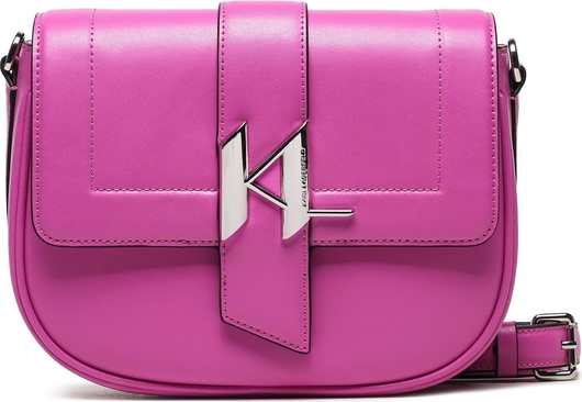 Różowa torebka Karl Lagerfeld średnia w młodzieżowym stylu na ramię