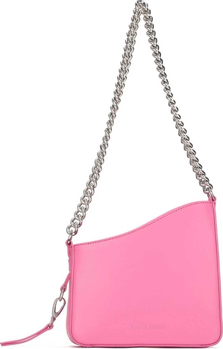 Różowa torebka Kazar w stylu glamour średnia na ramię