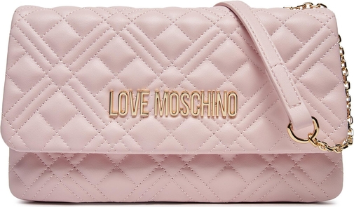 Różowa torebka Love Moschino matowa w młodzieżowym stylu na ramię