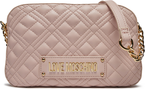 Różowa torebka Love Moschino matowa w młodzieżowym stylu średnia