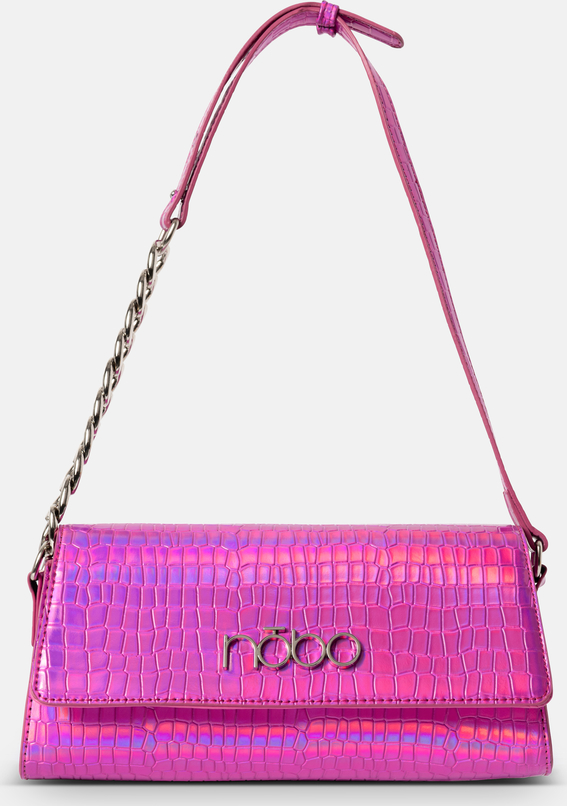 Różowa torebka NOBO w stylu glamour ze skóry ekologicznej