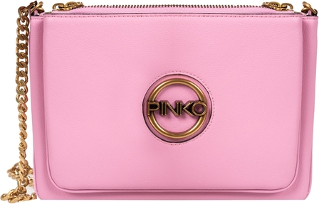 Różowa torebka Pinko ze skóry średnia