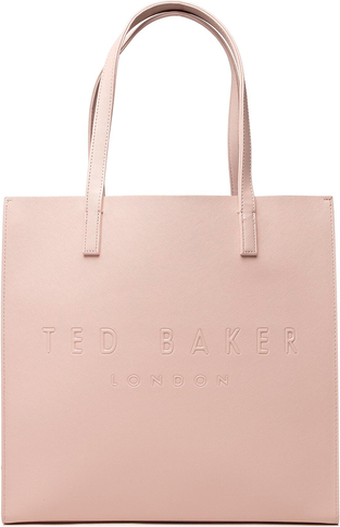 Różowa torebka Ted Baker na ramię duża matowa