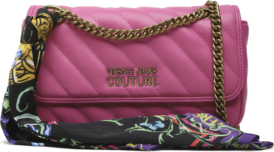 Różowa torebka Versace Jeans matowa mała na ramię