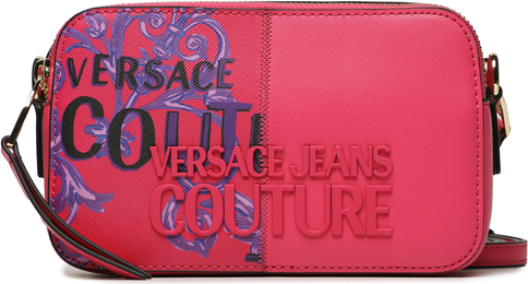Różowa torebka Versace Jeans matowa na ramię mała