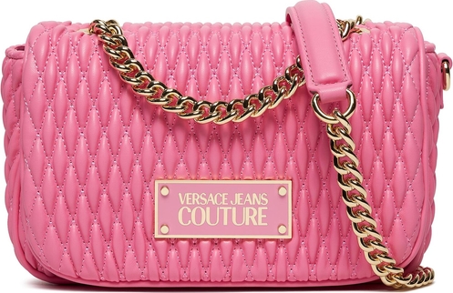 Różowa torebka Versace Jeans na ramię matowa