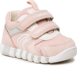 Różowe buciki niemowlęce Geox na rzepy dla dziewczynek