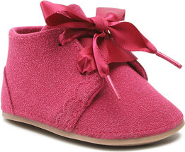 Różowe buciki niemowlęce Mayoral sznurowane dla dziewczynek
