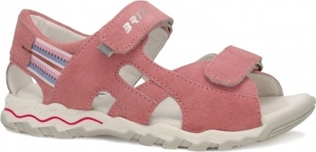 Różowe buty dziecięce letnie Bartek ze skóry na rzepy