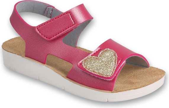Różowe buty dziecięce letnie Befado ze skóry