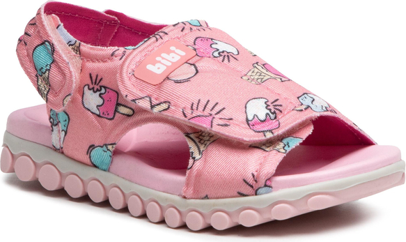 Różowe buty dziecięce letnie Bibi na rzepy dla dziewczynek