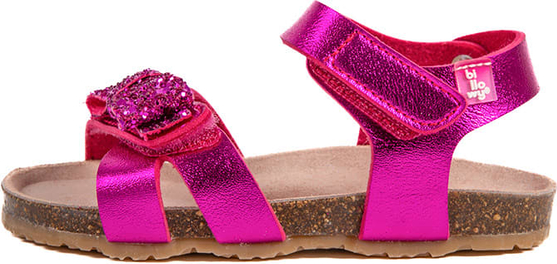 Różowe buty dziecięce letnie Billowy na rzepy ze skóry dla dziewczynek