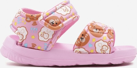 Różowe buty dziecięce letnie born2be dla dziewczynek na rzepy