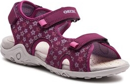 Różowe buty dziecięce letnie Geox dla dziewczynek na rzepy