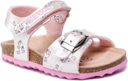 Różowe buty dziecięce letnie Geox dla dziewczynek na rzepy