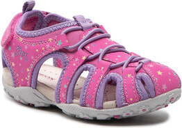 Różowe buty dziecięce letnie Geox na rzepy dla dziewczynek