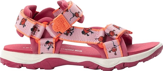 Różowe buty dziecięce letnie Jack Wolfskin dla dziewczynek na rzepy