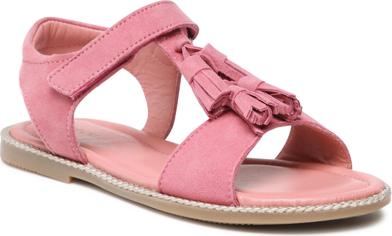 Różowe buty dziecięce letnie Lasocki Young z zamszu dla dziewczynek na rzepy