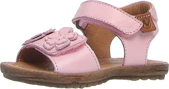 Różowe buty dziecięce letnie Naturino na rzepy ze skóry