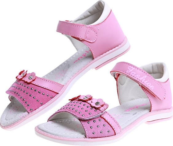 Różowe buty dziecięce letnie Pantofelek24 na rzepy