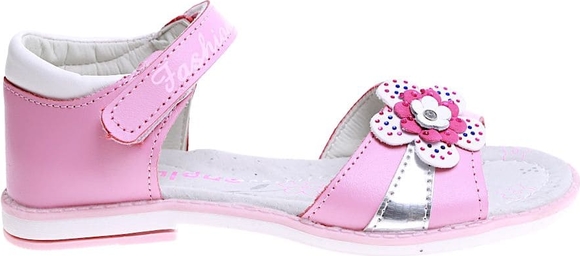 Różowe buty dziecięce letnie Pantofelek24 w kwiatki
