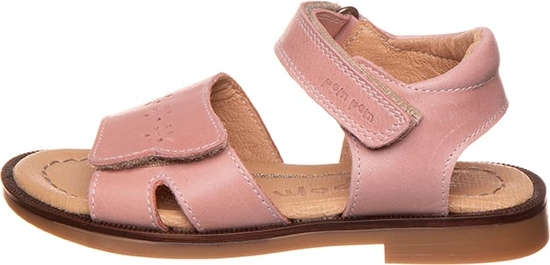 Różowe buty dziecięce letnie Pom Pom ze skóry na rzepy