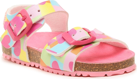 Różowe buty dziecięce letnie Prada dla dziewczynek na rzepy