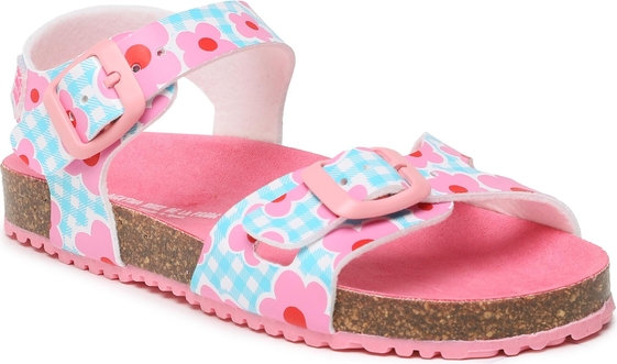 Różowe buty dziecięce letnie Prada na rzepy dla dziewczynek