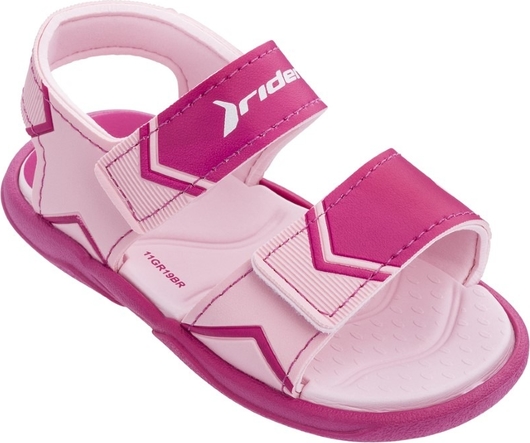 Różowe buty dziecięce letnie Rider ze skóry dla dziewczynek