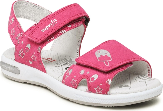 Różowe buty dziecięce letnie Superfit na rzepy dla dziewczynek